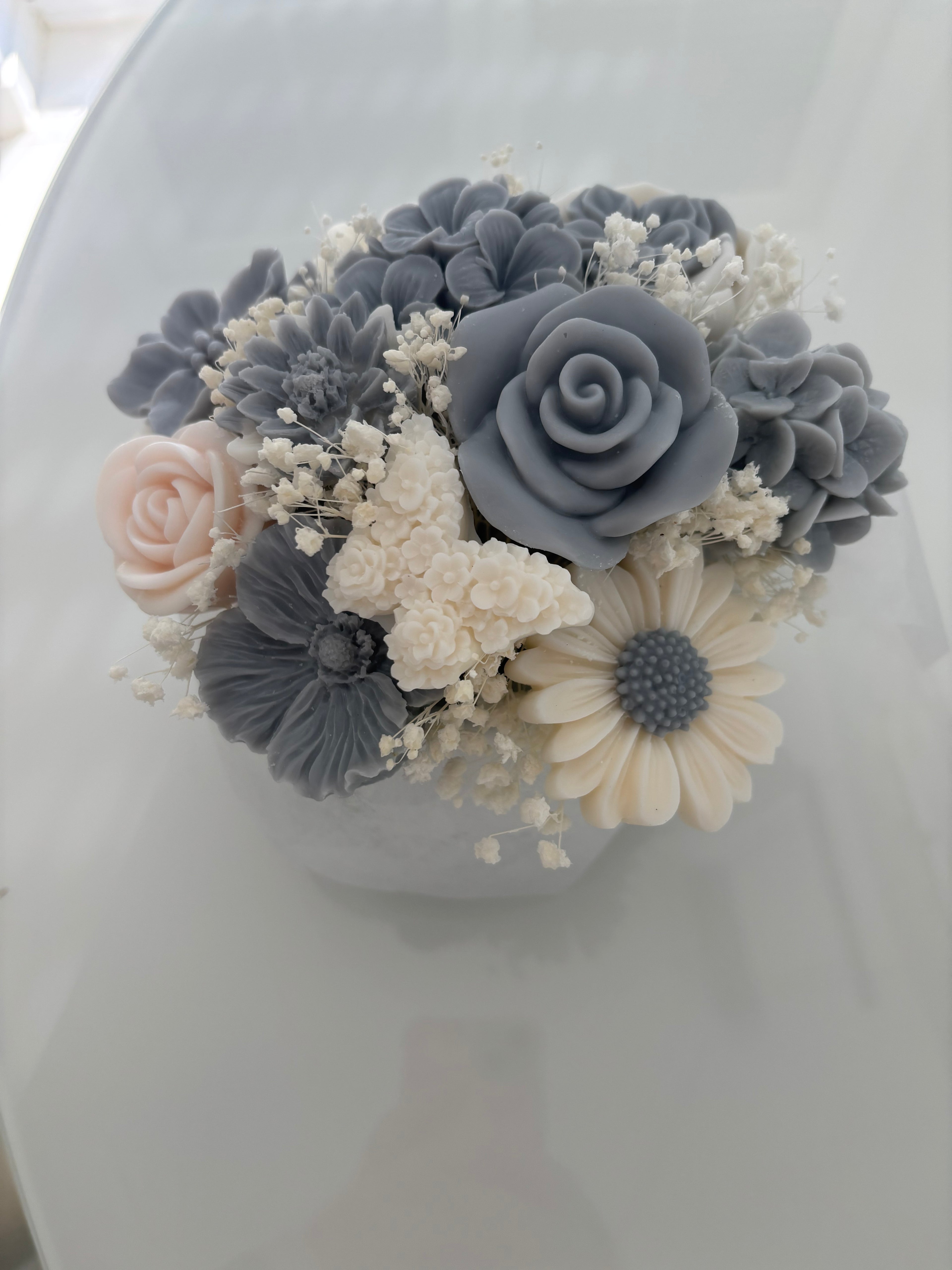 Kerzenstrauß - Grey Bloom